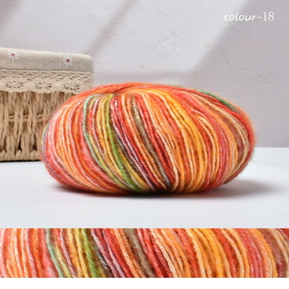 Zhuge Cotton Yarn, Multicolor Yarn for Knitting, Crocheting, and Crafts,50g,R