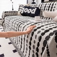 thumbnail image 1 of Zhuge Couch Cover Chenille Sofa Covers Stone Pattern Sofa Towel Cover for Living Room Sofa Easy Fit Washable Furniture Sofa Protector (Black,70.87*149.61inch), 1 of 5