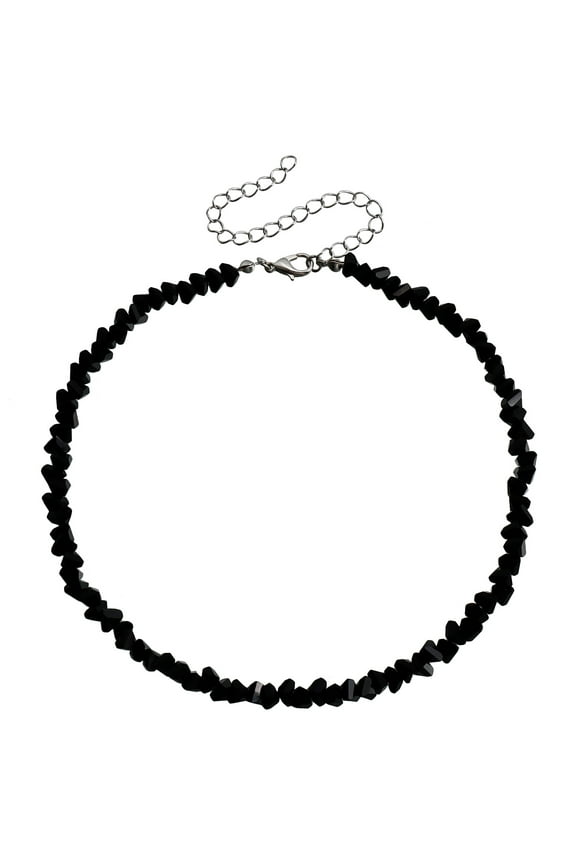 Crystal Beaded Necklace Black 1-Piece Crystal Accent Fashion Jewelry, Elegant Sparkling Accessory with Premium Design