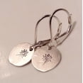 thumbnail image 1 of Zhuge Dandelion Flower Bar Earrings, Minimalist Boho Earrings, Vintage Silver Jewelry for Women, 1 of 5