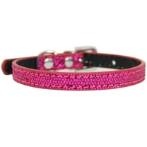Zhuge Dark Pink XS Size Adjustable Rhinestone PU Leather Pet Collar, Bling Collar for Cats & Dogs,1 Pc