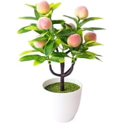 Zhuge Desktop Decor Artificial Potted Fruit Tree Decorative Fake Plant for Office Home Decoration Photograph Props Peach