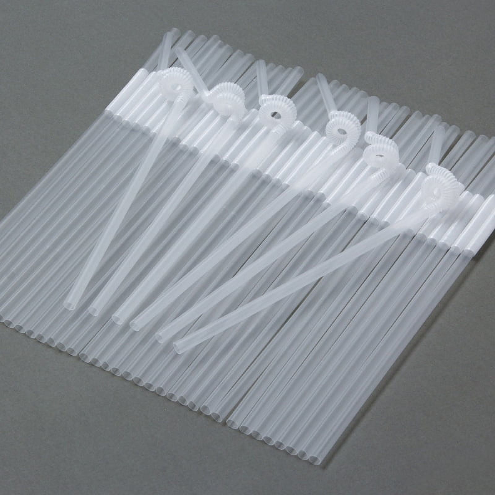 Zhuge Disposable Plastic Flexible Bendable Drinking Straws 200Pcs ...