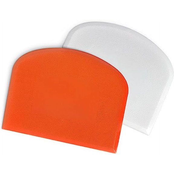 Zhuge Dough Bowl Spatula & Bench Scraper,Multipurpose Kitchen Tool ,2, White&Orange