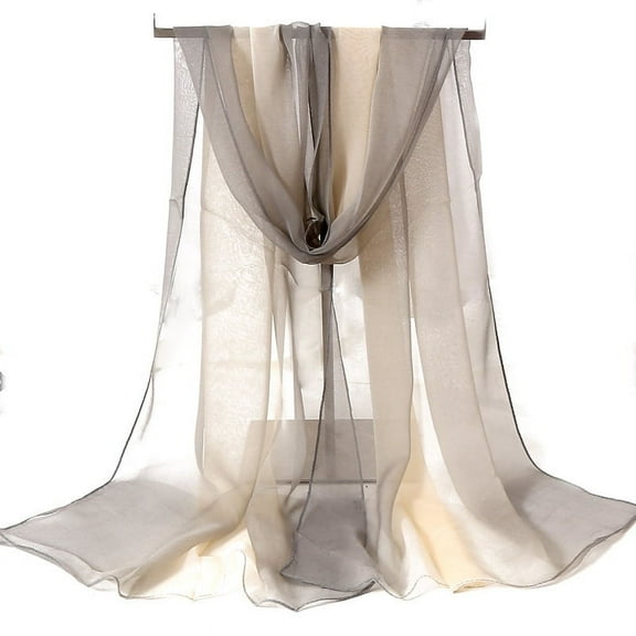 Zhuge Elegant Personalized Scarf, Summer Sunscreen Scarf Thin Gradient Small Scarf Georgie Versatile Scarf Light and Thin Scarf (Grey Yellow Gradient)