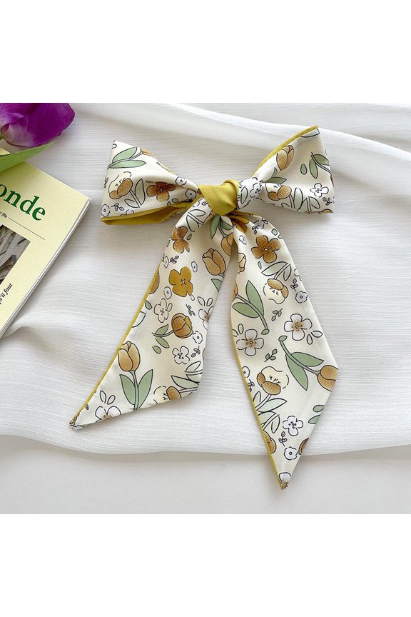 Elegant Personalized Scarf, Yellow Series Long Striped Small Scarf, Narrow and Long Striped Ribbon, Neck Tie, Hair Tie, Bag Decoration, Hand Gift Ribbon -1 piece (D)