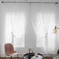 thumbnail image 1 of Zhuge Elegant Rose Lace Curtains Rod Pocket Light Filtering Floral Window Curtain Panels for Bedroom Kitchen Short Curtains, 2 Pieces (White,59"x63"), 1 of 5
