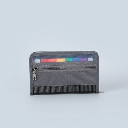 Zhuge Expanding File Folder (8*4.72*0.8in) A6 Size Document Organizer Fireproof Money Bag 13 Pockets Zipper Closure Portable Filing Wallet Holder Storage for Check,Bill,Receipts(Black)