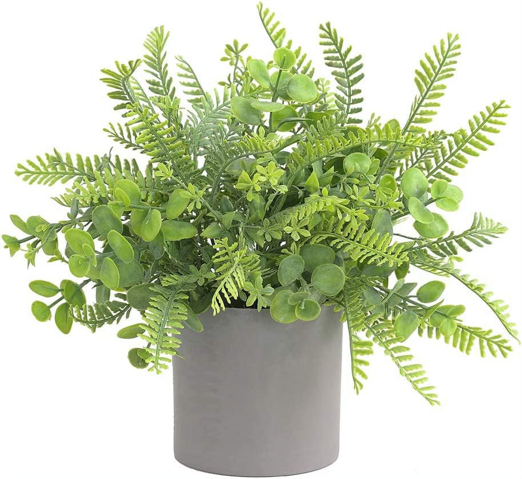 Zhuge Fake Plants Potted Artificial Plants for Home Office Desk Table Shelf Decoration Indoor Outdoor, Fake Fern Blended, Green
