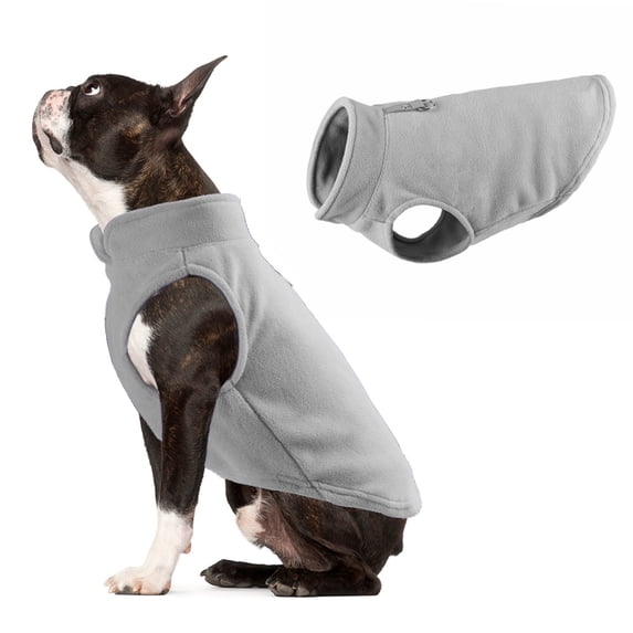 Zhuge Fleece Dog Coat, Cold Weather Pet Jacket Suitable for Small to Large Pets, XL, Grey