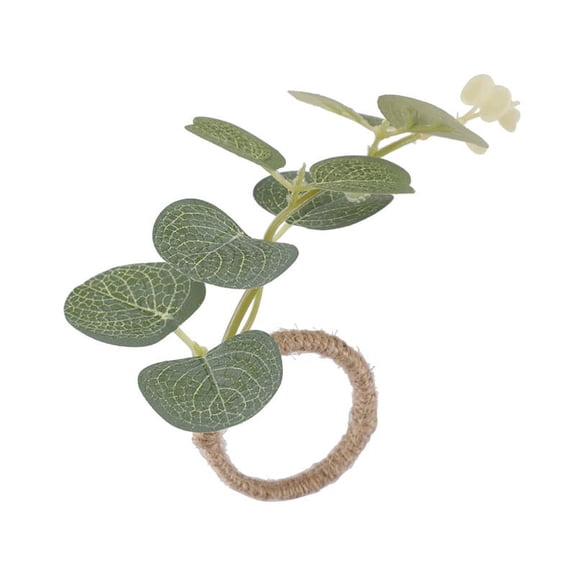 Zhuge Forest Napkin Buckle Outdoor Hotel Candlelight Dinner Mouth Cloth Loop Linen Rope Leaf Napkin Loop -6 pieces (Style B)