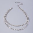 thumbnail image 1 of Zhuge Glistening Layered Rhinestone Choker Necklace, Waterfall Statement Jewelry with Sparkling Crystal Accents,S06, 1 of 2
