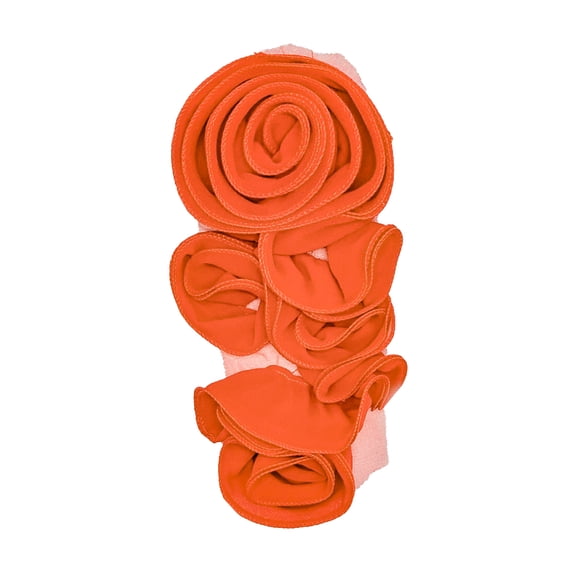 Zhuge Handcrafted Flower Lace Patches, Soft Fabric Embroidery Appliques, Multi-Purpose Collar & Chest Decor, Premium Sewing Supplies for Bridal Outfits and Formal Dresses, Orange