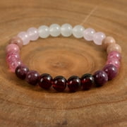 Zhuge Handmade 8mm Natural Gemstone Stretch Bracelet, Unisex Crystal Design for Meditation, Yoga, Spiritual Healing & Positive Vibes, B