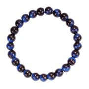 Zhuge Handmade 8mm Natural Gemstone Stretch Bracelet, Unisex Crystal Design for Meditation, Yoga, Spiritual Healing & Positive Vibes, Blue Tiger Eye