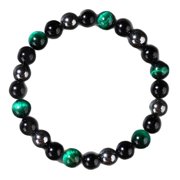 Zhuge Handmade 8mm Natural Gemstone Stretch Bracelet, Unisex Crystal Design for Meditation, Yoga, Spiritual Healing & Positive Vibes, Green Tiger Eye