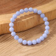 Zhuge Handmade 8mm Natural Gemstone Stretch Bracelet, Unisex Crystal Design for Meditation, Yoga, Spiritual Healing & Positive Vibes, Purple