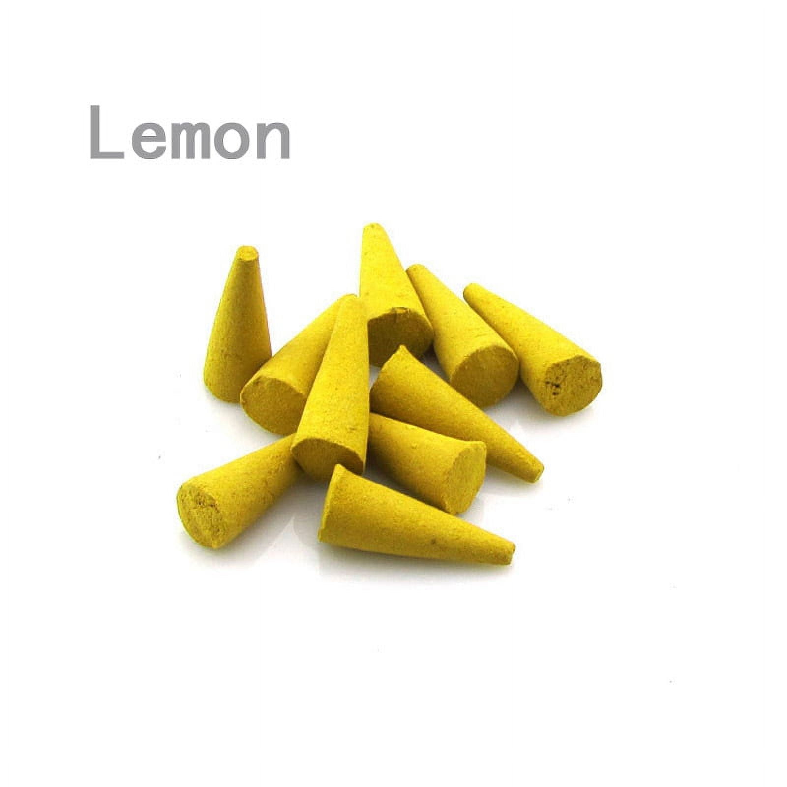 Zhuge Incense Cones 500g（Approximately 520 pcs）, Incense Cones with Incense Holder Natural Scents Cones, for Meditation, Relaxation, and Spiritual Cleansing，lemon