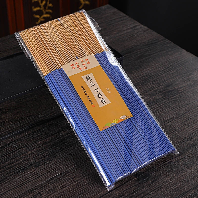 Zhuge Incense Sticks for Home Buddhist Worship (Bamboo Sticks), Temple Incense with Minimal Smoke for Worshipping Buddha，Dark Blue