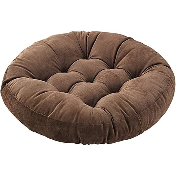 Zhuge Indoor/Outdoor Floor Pillows Cushion 22"x22" Round Seat Cushions for Patio Garden, Meditation Cushion for Yoga Living Room Sofa Balcony, Coffee
