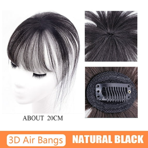 Zhuge Invisible Seamless Thin Hair Topper, 3D Up Bangs Hairpiece for Natural Coverage, Black