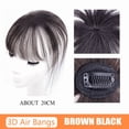 thumbnail image 1 of Zhuge Invisible Seamless Thin Hair Topper, 3D Up Bangs Hairpiece for Natural Coverage, Brownish Black, 1 of 4