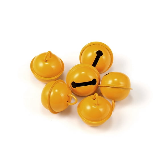 Zhuge Jingle Bells, 22mm 60pcs Craft Bells for DIY Holiday Decoration, Musical Party, Home, Festival, Wedding,Yellow