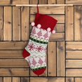 thumbnail image 1 of Zhuge Knit Christmas Stockings 5 Pack 18.9 Inch, Country Rustic Holiday Indoor Decorations for Family,Red, 1 of 3