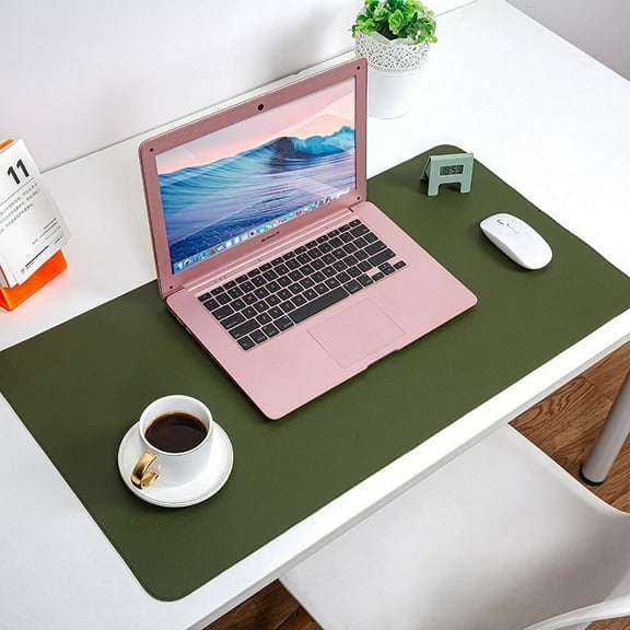 Zhuge Leather Desk Pad, PU Leather Large Mouse mats for Office and Home Work, Desk Protector Non-Slip, Waterproof, Easy Clean - Dark Green, 39.37"x19.69"