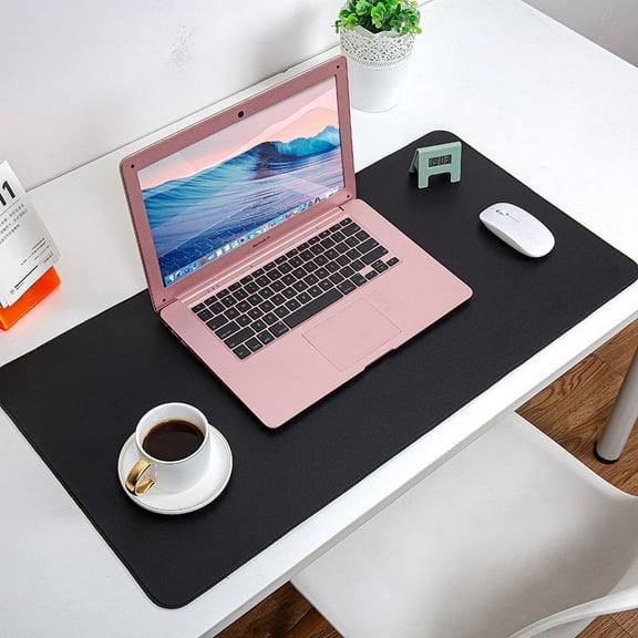 Zhuge Leather Desk Pad Protector,Mouse Pad,Office Desk Mat, Non-Slip PU Leather Desk Blotter,Laptop Desk Pad,Waterproof Desk Writing Pad for Office and Home- Black, 26.7"x13.7"