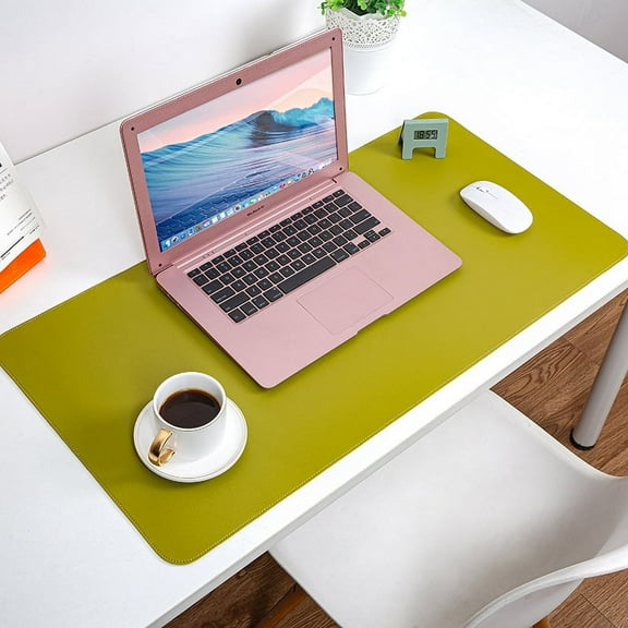 Zhuge Leather Desk Pad Protector,Mouse Pad,Office Desk Mat, Non-Slip PU Leather Desk Blotter,Laptop Desk Pad,Waterproof Desk Writing Pad for Office and Home- Green, 35.4"x17.7"