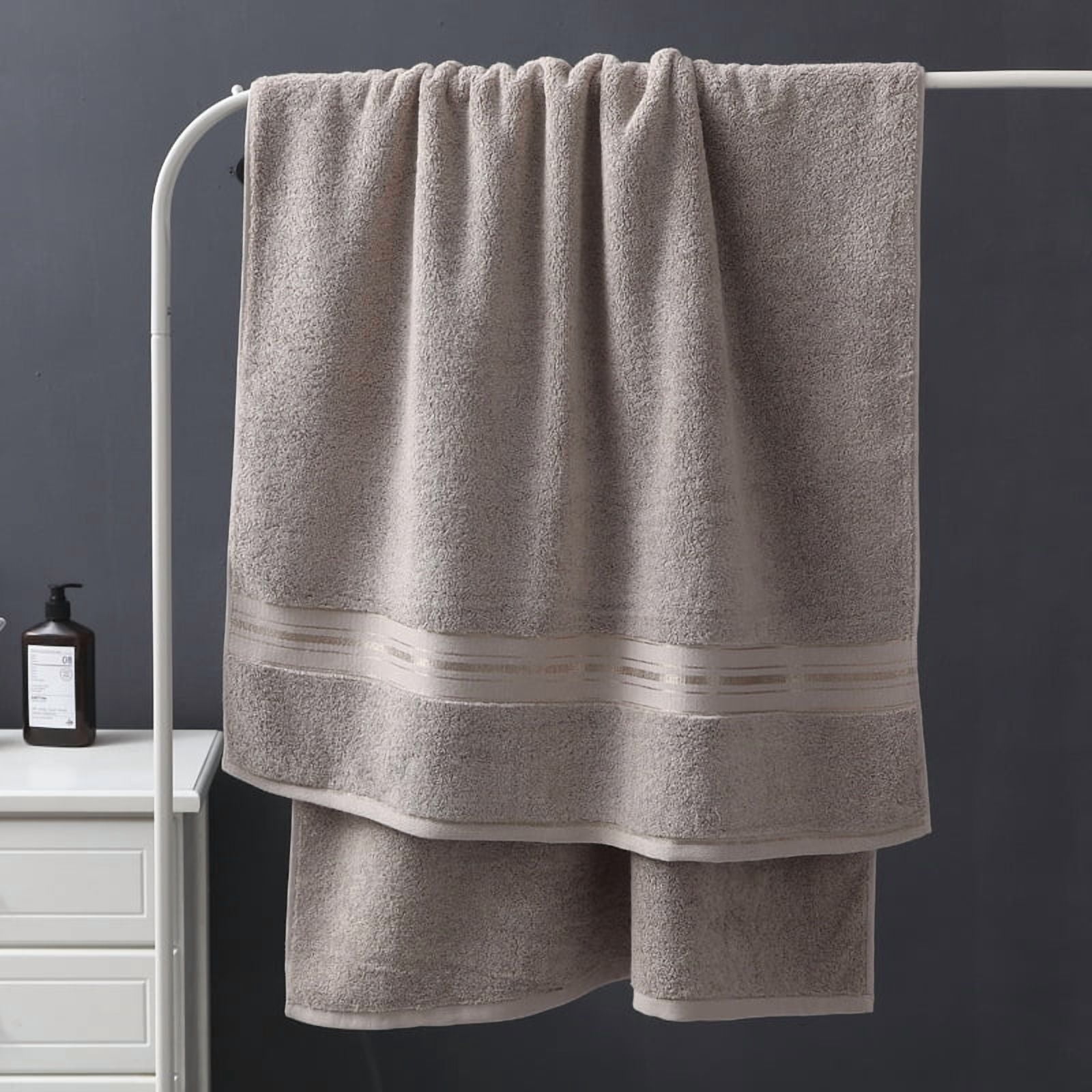 Zhuge Light Brown Cotton Hotel-Grade Bath Towel, 70x150cm Plush Thick Ultra Absorbent, 1 Piece for Home/Hotel/Spa