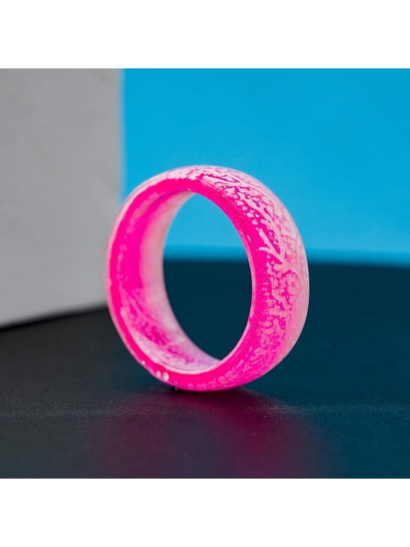 Luminous Glow Ring Glowing in The Dark Jewelry Unisex Decoration for Adult, Flash Finger Rings Light up RingSize10Pink