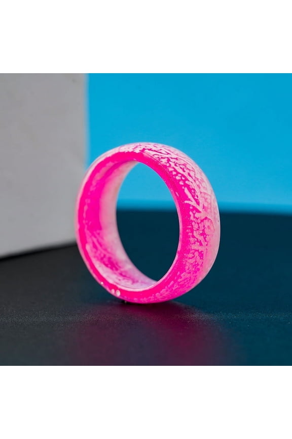 Luminous Glow Ring Glowing in The Dark Jewelry Unisex Decoration for Adult, Flash Finger Rings Light up RingSize10Pink