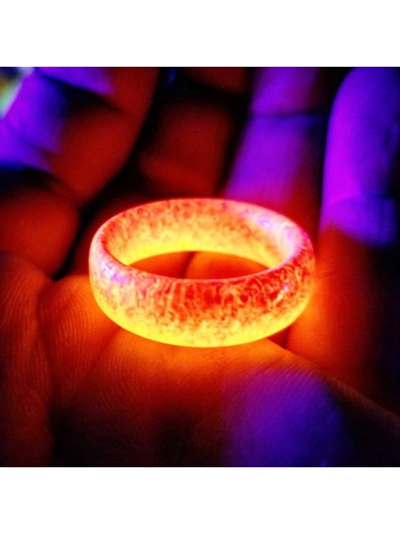 Luminous Glow Ring Glowing in The Dark Jewelry Unisex Decoration for Adult, Flash Finger Rings Light up RingSize11Red