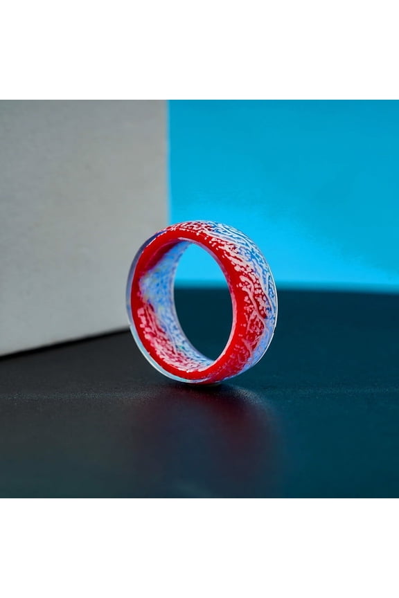 Luminous Glow Ring Glowing in The Dark Jewelry Unisex Decoration for Adult, Flash Finger Rings Light up RingSize6Blue and Red