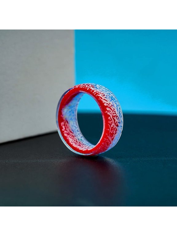 Luminous Glow Ring Glowing in The Dark Jewelry Unisex Decoration for Adult, Flash Finger Rings Light up RingSize7Blue and Red