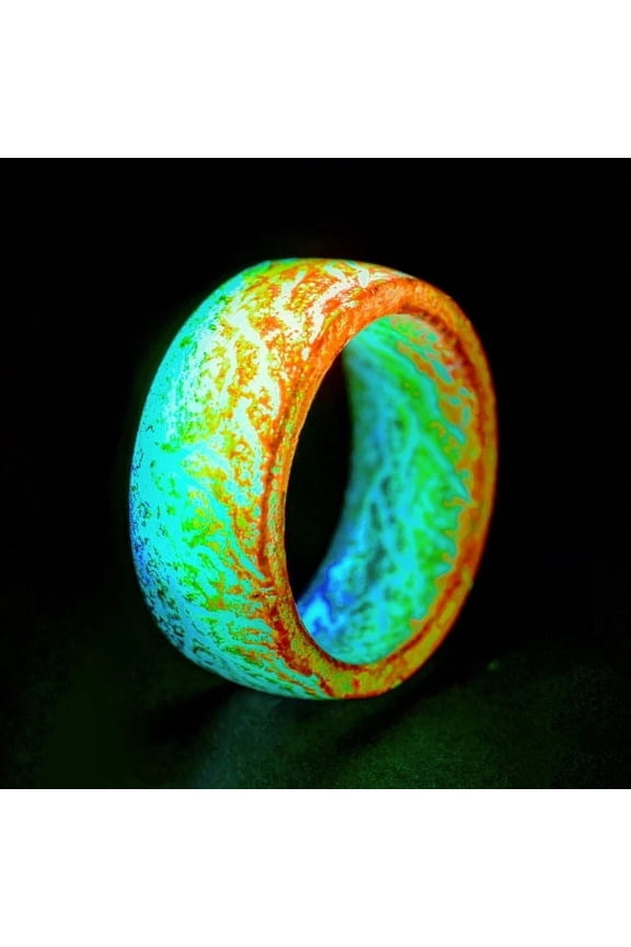 Luminous Glow Ring Glowing in The Dark Jewelry Unisex Decoration for Adult, Flash Finger Rings Light up RingSize7two-tone