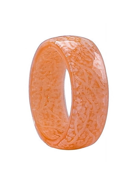 Luminous Glow Ring Glowing in The Dark Jewelry Unisex Decoration for Adult, Flash Finger Rings Light up RingSize8Orange