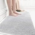 thumbnail image 1 of Zhuge Luxury Bathroom Rug Mat, Extra Soft and Absorbent Microfiber Bath Rugs, Non-Slip Plush Shaggy Bath Carpet, Machine Wash Dry, Bath Mats for Bathroom Floor,Granules - gray, 1 of 4
