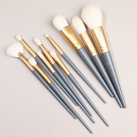Zhuge Makeup Brush Set 10 Pcs Premium Synthetic Foundation Powder Concealers Eye shadows Blush Makeup Brushes,Dark Grey