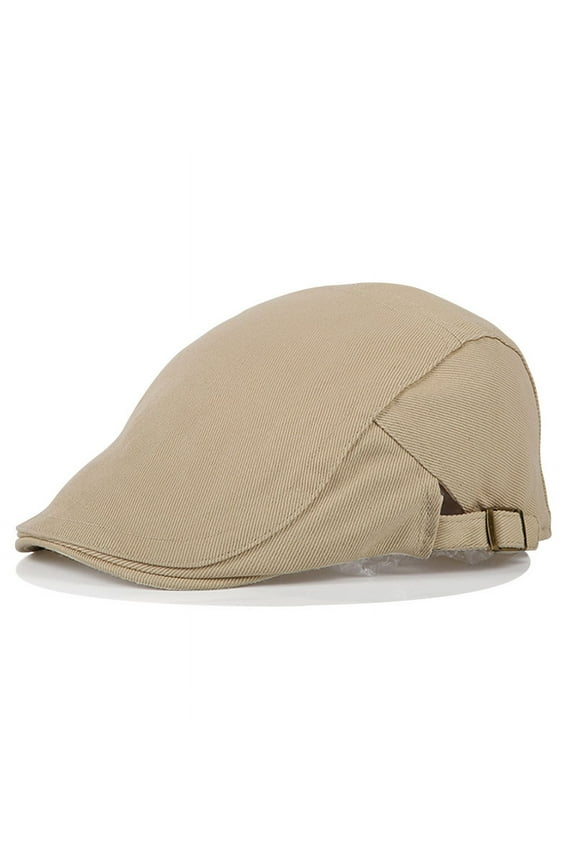 Men's Cotton Flat Cap Ivy Gatsby Newsboy Hunting Hat, Men's Beret (Khaki)