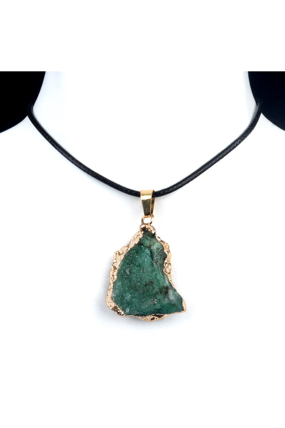 Natural Fluorite Pendant Necklace, Irregular Raw Crystal Stone Adjustable Rope Clavicle Chain Healing Reiki Jewelry Gift