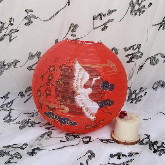 Zhuge Paper Lanterns Decorative, Hanging Paper Lanterns Lanterns Indoor Outdoor for Home Lamps，Party,Event Decoration（red,12pcs）