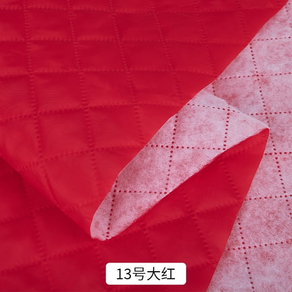 Zhuge Polyester Quilted Padded Lining Fabric 39×59in, Warm Thick Lining Material for Winter Coats & Padded Jacket DIY Projects, Red