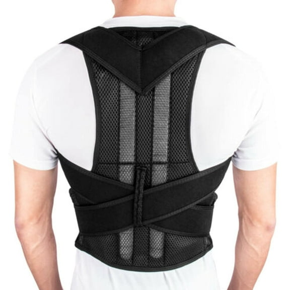 Zhuge Posture Corrector for Men and Women, Spine and Back Support, Upper Back Brace for Clavicle Support, Providing Pain Relief for Neck, Shoulders, Adjustable and Breathable , M(Waist 33.8-38.5in)