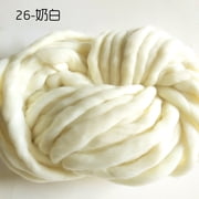 Zhuge Premium Super Bulky Merino Yarn | 500-Grams of 100% Wool Yarn Chunky Weight, Thick Wool Yarn for Knitting, Crochet, Blanket,Weaving,Cream White