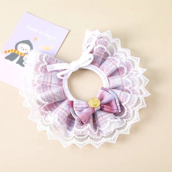 Zhuge Purple XS Size Vintage-Style Pet Bow Tie Collar for Cats & Small Dogs, Retro Bowtie Accessory, Collars Category - 1 Piece