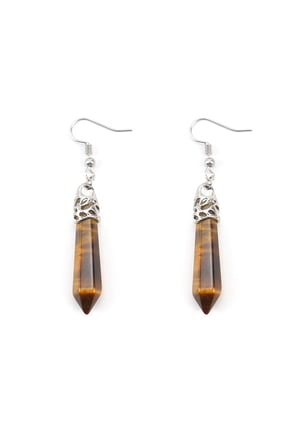 Real Natural Quartz Stone Healing Point Crystal Chakra Dangle Earrings Valentine's day Mother's day GiftC