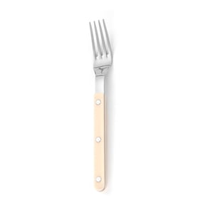 Zhuge Rivet Clamp Handle Kitchen Stainless Steel Silverware Tableware Flatware Cutlery Fork Western Tableware -Beige,4 pieces